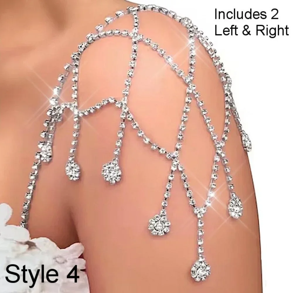 NEW Sparkling Bling Swarovski Crystal Rhinestone Shoulder Necklace + FRE… - Picture 7 of 7